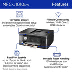 Brother - MFC-J1010DW Wireless Color All-in-One Refresh Subscription Eligible Inkjet Printer - Black